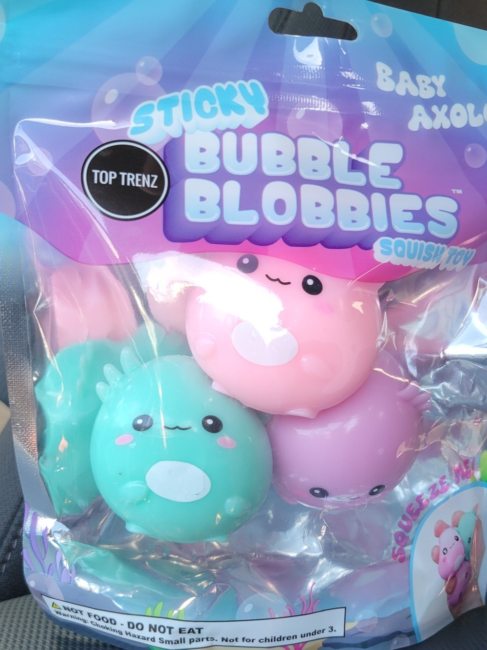 Sticky Bubble Blobbies Squishy Toy Set - Pink & Teal